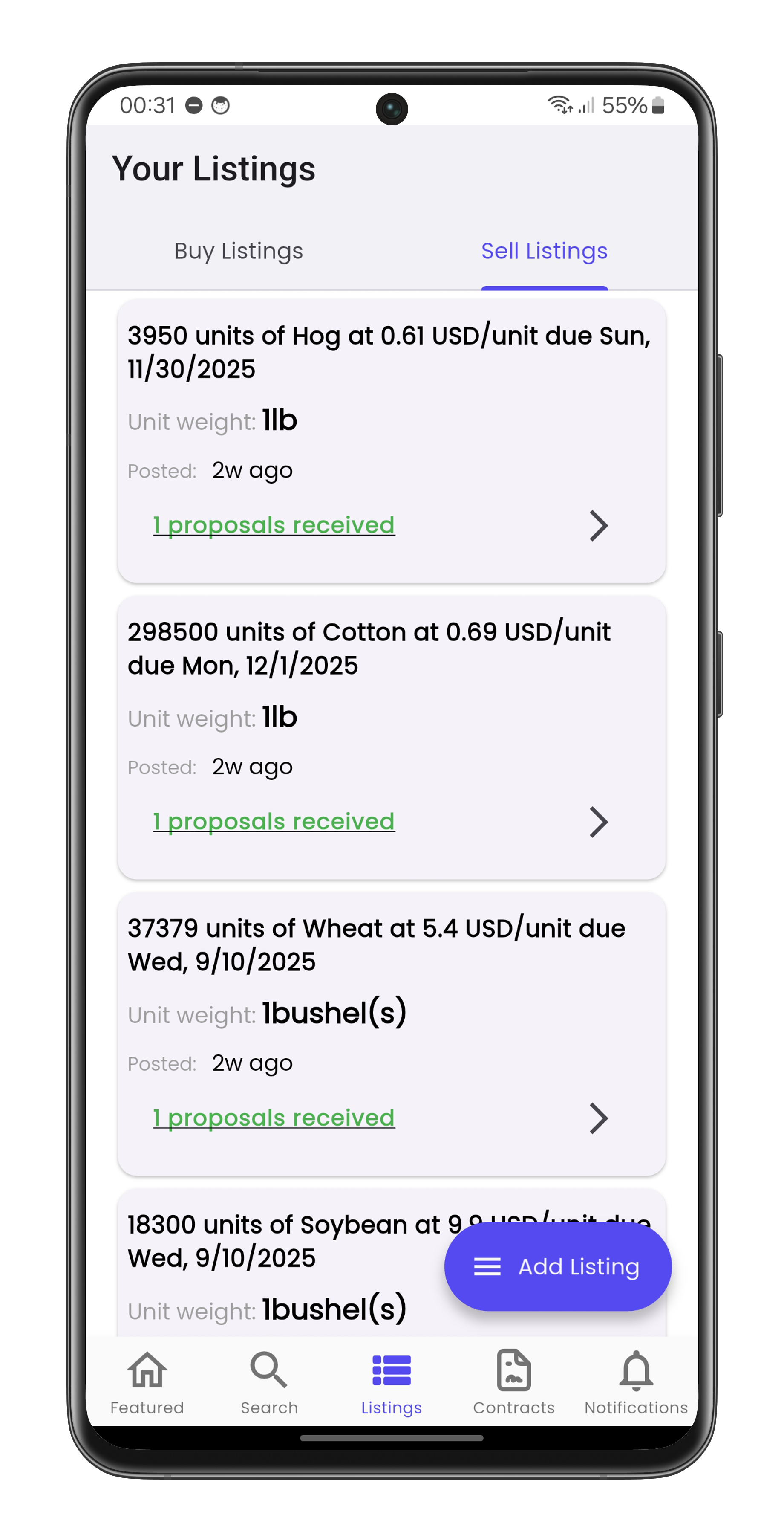 Sell Listing Details